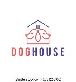 Cat House Logo design vector template. Home pets care  Logotype concept icon