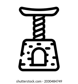 cat house pet toy line icon vector. cat house pet toy sign. isolated contour symbol black illustration