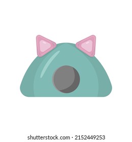 Cat house in the shape of a cat's head. vector illustration. for a pet shop
