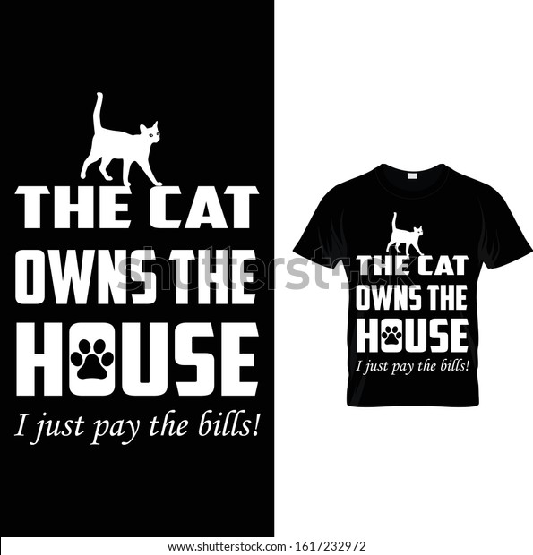Cat House Typographic Tshirt Design Stock Vector (Royalty Free) 1617232972