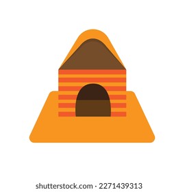 cat house vector on white background