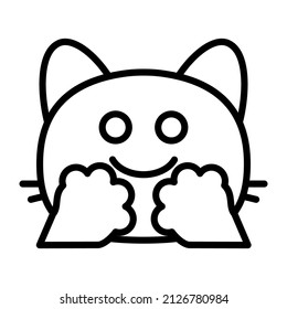 cat hugging Line Black Icon Design