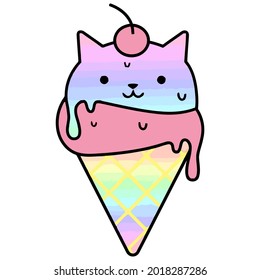cat ice cream unisex art best design vector illustration for use in design and print poster canvas