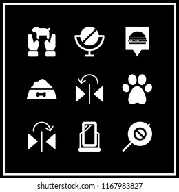 cat icon. 9 cat vector set. dog food, mirrors, mirror and animal icons for web and design about cat theme