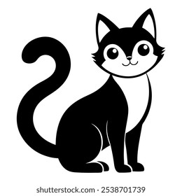 Ícone Cat - Adorável animal de estimação e felino amigo ilustração