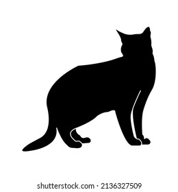 Cat icon. black cat silhouette color editable