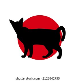 Cat icon. black cat silhouette. vector illustration