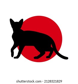 Cat icon. black cat silhouette. vector illustration