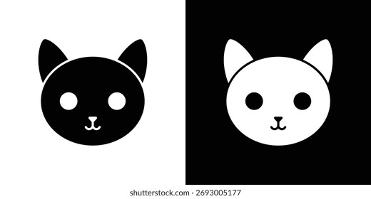 Cat icon. The black silhouette vector