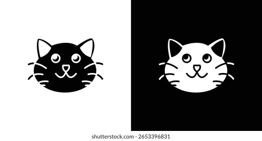 Cat icon black silhouette for web, and mobile app