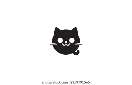 Cat Icon black Vector Logo Template Illustration Design white background