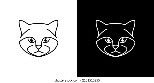 Icono de gato con fondo negro y blanco