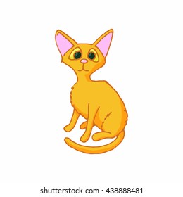 Cat icon, cartoon style