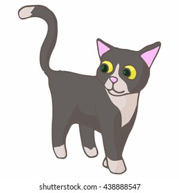Cat icon, cartoon style