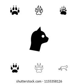 Cat icon. collection of 7 cat filled and outline icons such as animal paw, paw. editable cat icons for web and mobile.