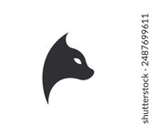 Cat icon. Cute cat. Wild animal. Mascot. Character design. Kitten. Animal sign. Veterinary clinic icon. Logo template. Cartoon cat. Panther logo. Stylish animal logo. Wild cat. Silhouette