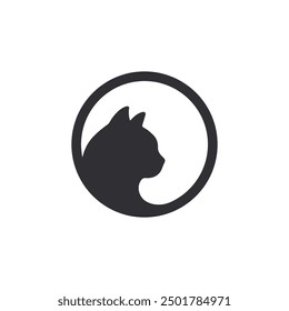 Cat icon. Cute cat. Wild animal. Mascot. Character design. Kitten. Animal sign. Veterinary clinic icon. Logo template. Cartoon cat. Panther logo. Stylish animal logo. Wild cat. Animal silhouette.