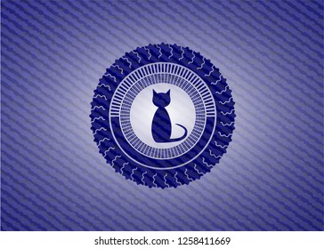 cat icon with denim texture