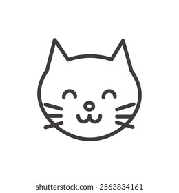 Cat Icon Depicting a Domestic Feline in Black and White