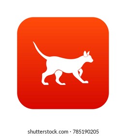 Cat icon digital red for any design isolated on white vector illustration