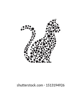 cat icon dots design vector flat