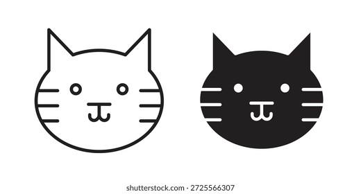 Katzensymbol ausgefüllt, dünne Linie, Strichstil für Website und Apps
