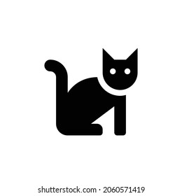 icono del gato. Diseño de estilo plano aislado en un fondo blanco. Ilustración del vector