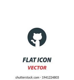 cat icon in a flat style. Vector illustration pictogram on white background. Isolated symbol suitable for mobile concept, web apps, infographics, interface and apps design