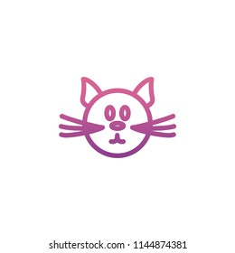 cat icon in gradient style on white background