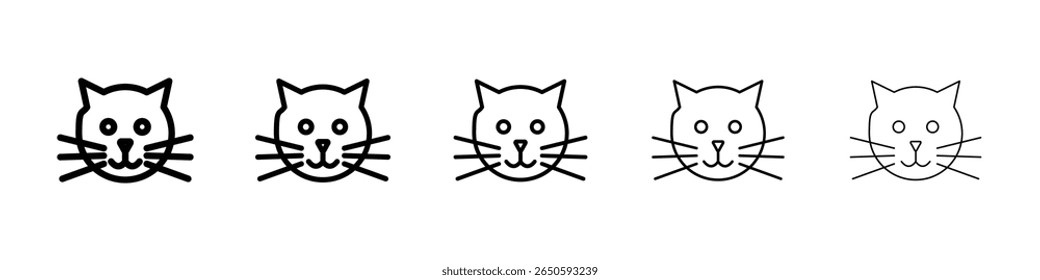 Cat icon graphic set. trendy stroke line style