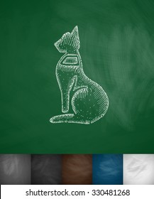cat icon. Hand drawn vector illustration. Chalkboard Design