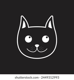 cat icon, cat head vector template illustration logo design
