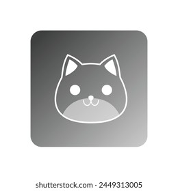 cat icon, cat head vector template illustration logo design