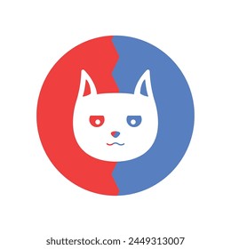 cat icon, cat head vector template illustration logo design