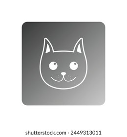 cat icon, cat head vector template illustration logo design
