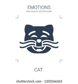 cat icon. high quality filled cat icon on white background. from emotions collection flat trendy vector cat symbol. use for web and mobile