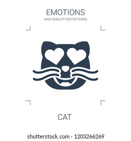 cat icon. high quality filled cat icon on white background. from emotions collection flat trendy vector cat symbol. use for web and mobile