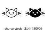 Cat icon, House animals icon button, vector, sign, symbol, logo, illustration, editable stroke, flat design style isolated on white