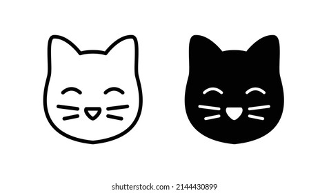 Cat icon, House animals icon button, vector, sign, symbol, logo, illustration, editable stroke, flat design style isolated on white