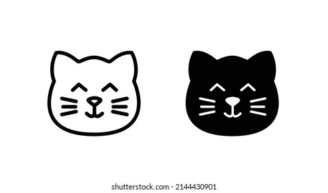 Cat icon, House animals icon button, vector, sign, symbol, logo, illustration, editable stroke, flat design style isolated on white