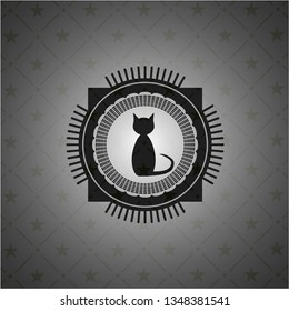cat icon inside black badge