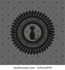 cat icon inside black emblem