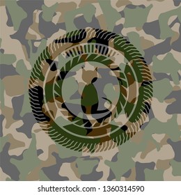 cat icon inside camo emblem