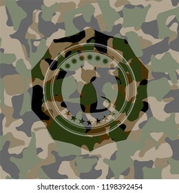 cat icon inside camouflage texture