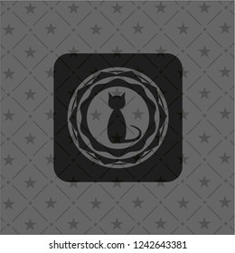 cat icon inside dark emblem