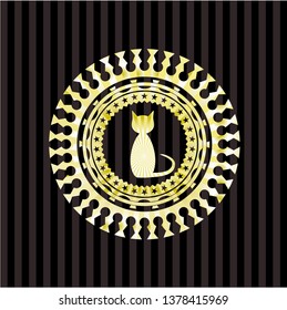 cat icon inside gold emblem