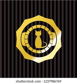 cat icon inside golden badge