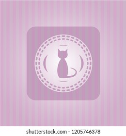 cat icon inside pink icon or emblem