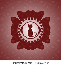 cat icon inside red icon or emblem