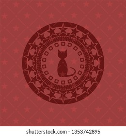 cat icon inside red icon or emblem